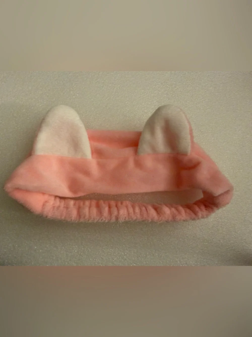 Cute Pink & White Cat Ear Spa Headband – Soft & Fuzzy!
